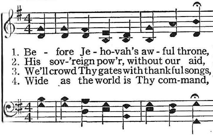Tune Old Hundredth from the <I>Great Songs of the Church</I>