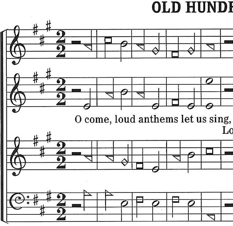 Tune Old Hundred from <I>The Sacred Harp, Fourth Edition, with Supplement<I/B>
