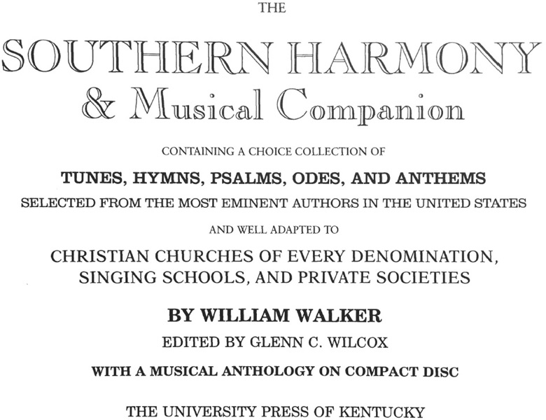 Title page for The Southern Harmony and Musical Companion